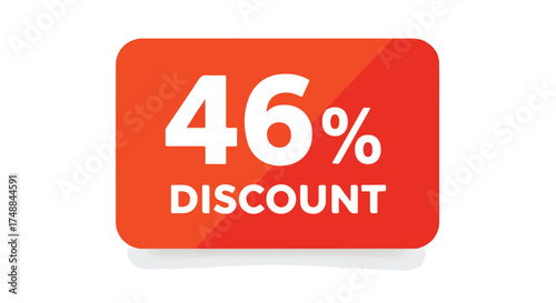 Illustrative promotional graphic indicating a forty-six percent discount with attention-grabbing color and design, ideal for advertisement campaigns