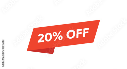 Eye-Catching 20 Percent Off Promotion Banner for Sales and Marketing Campaigns with Crisp Design and Vibrant Color Palette