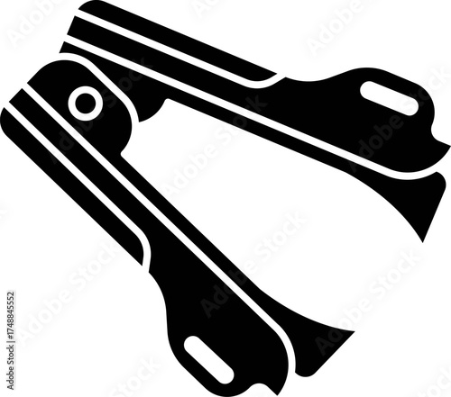 Silhouette of staple remover. Black stapler pin remover. Solid staple remover. pin remover stapler. 