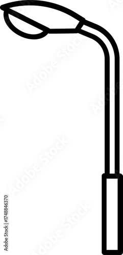 Street light line art vector illustration. Lamppost light pillar street light lantern, streetlight object. Vector antique vintage Gaslamp on column, outdoor. Street lamp. Modern outdoor street light. 