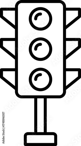 Traffic light outline vector illustration. Icon of Traffic light flat design. Line art Vector of traffic light icon. 