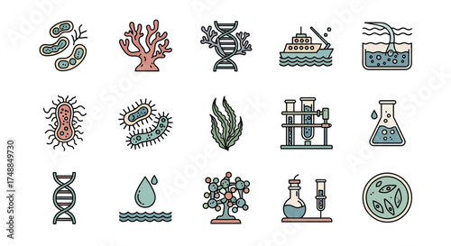 Scientific and Biological Elements: A Colorful Vector Illustration.