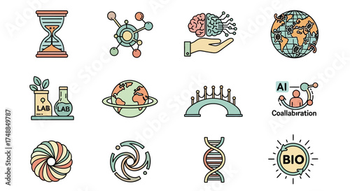 Science and Technology Icons: A Colorful Exploration of Innovation.