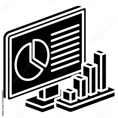 Progress Mini Illustration Isometric Icon. Use For Modern Concept, Print, Ui, Ux Kit, Web And App Development. Vector Related To Market, Business, Finace