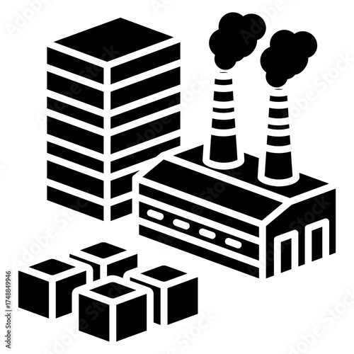 Industry Mini Illustration Isometric Icon. Use For Modern Concept, Print, Ui, Ux Kit, Web And App Development. Vector Related To Market, Business, Finace