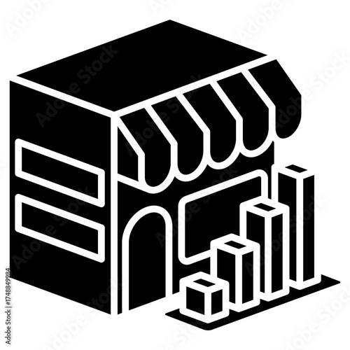 Market Mini Illustration Isometric Icon. Use For Modern Concept, Print, Ui, Ux Kit, Web And App Development. Vector Related To Market, Business, Finace