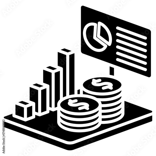 Metrics Board Mini Illustration Isometric Icon. Use For Modern Concept, Print, Ui, Ux Kit, Web And App Development. Vector Related To Market, Business, Finace