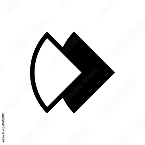 Minimalist Black and White Abstract Fast Forward Icon