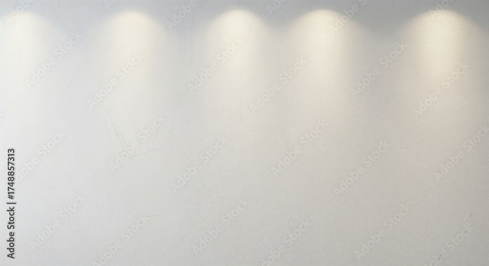 Obraz premium Illumination Array: A series of radiant spotlights casts their focused glow upon a pristine surface, emphasizing the subtle texture and creating a captivating display of light and shadow.