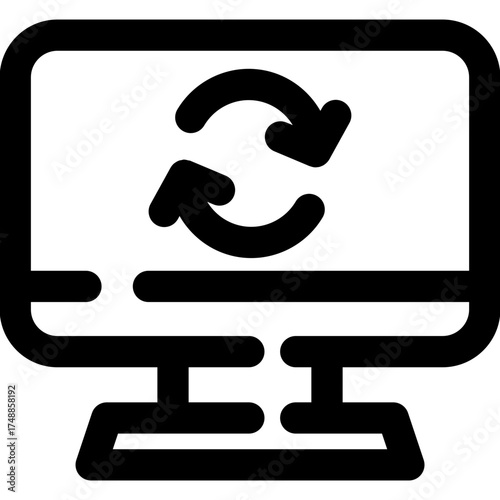 Computer sync backup restart icon outline