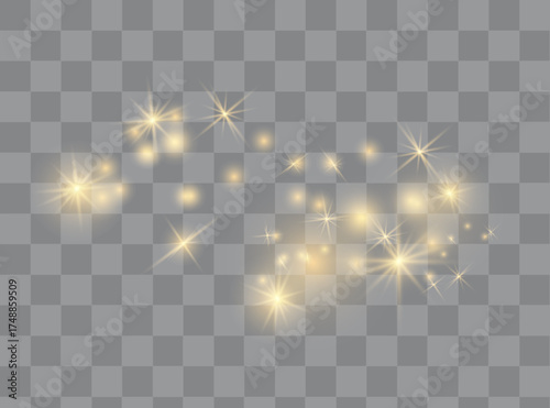 Glowing Particles wit Shinig Stars. Magic Background.