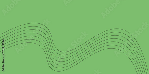 Abstract Flowing Contour Line on Green, Vector illustration