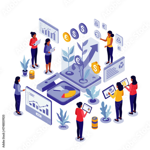 Modern Digital Innovation Vector Illustration for Business Growth & Data Solutions
