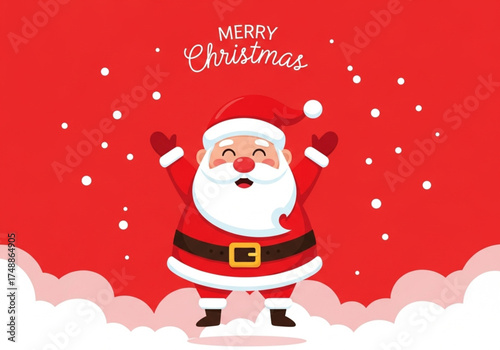 santa claus vector illustration. Merry Christmas vector. Merry Christmas wishes with Santa Claus. Santa Claus wishing merry Christmas. Red merry Christmas vector 