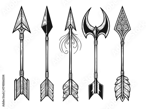 Set of arrows medieval style