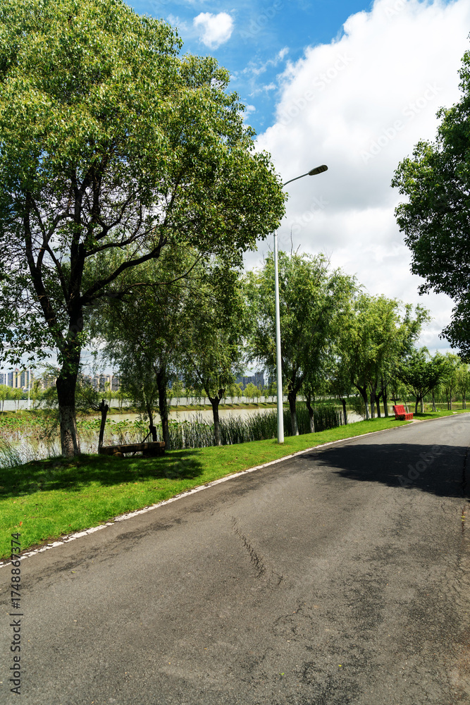 Fototapeta premium The road of City Park in China