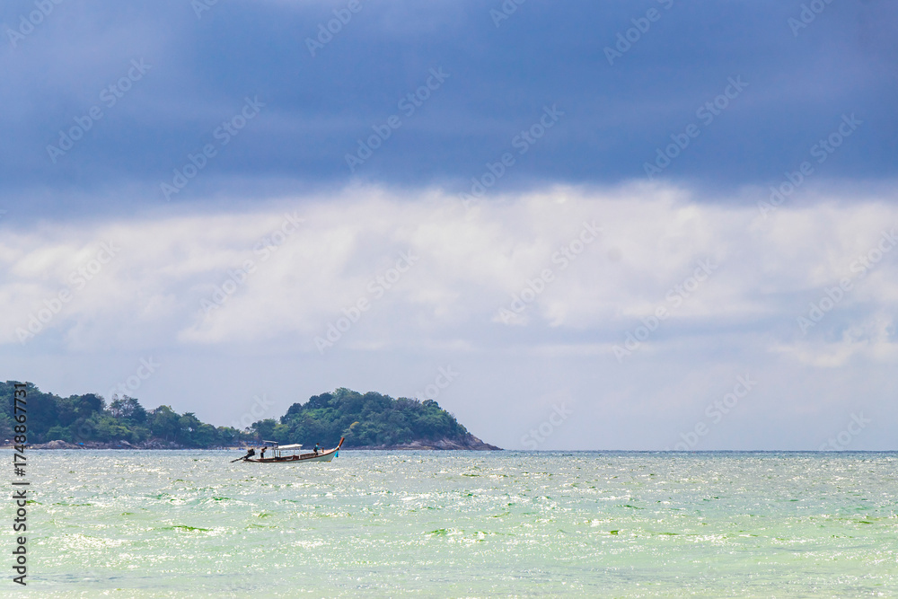 Obraz premium Patong Beach Phuket with turquoise blue water white sand Thailand.