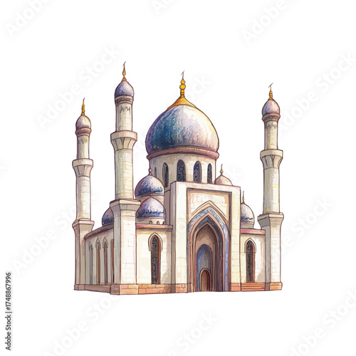 mosque hand drawn illustration
