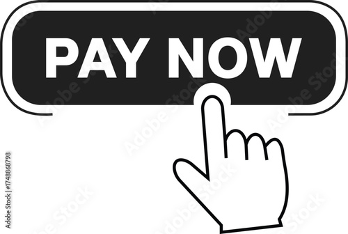 Click to Pay Now Button Design Vector Online Payment E commerce Financial Transaction Internet Banking Checkout Process