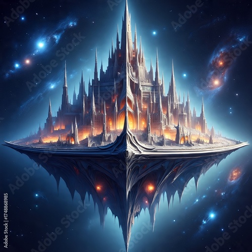 Celestial Spire-City's Mirrored Nebula Cradle.