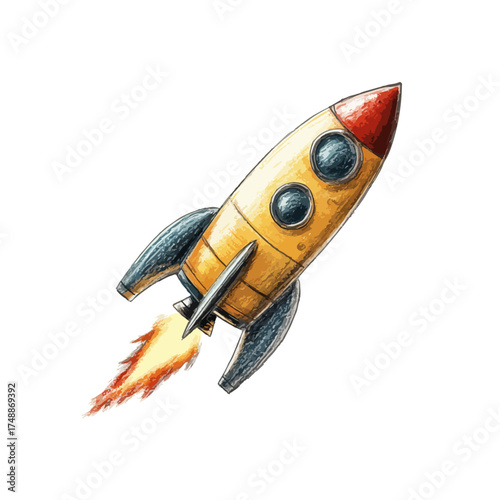 rocket hand drawn illustration