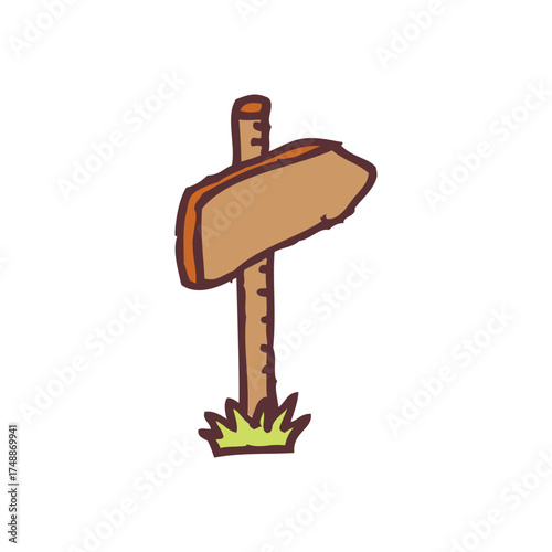 Wooden Direction Sign Icon