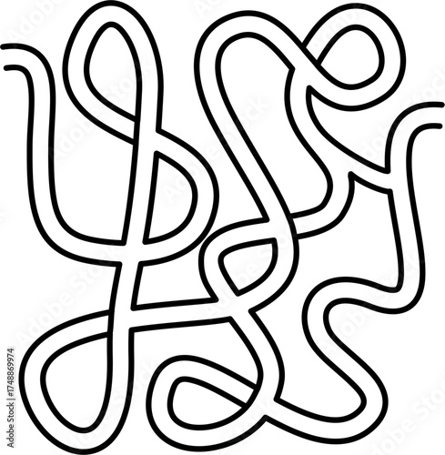 Abstract Doodle Maze Path Game, Line Maze for Kids, Fun Maze Activity