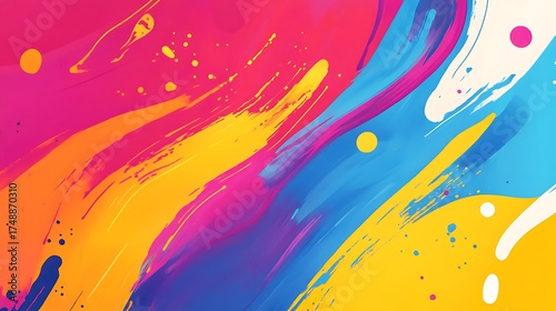 abstract artwork showcases vibrant mix of colors brushstrokes with dynamic energy for expressive creative artistic composition concept