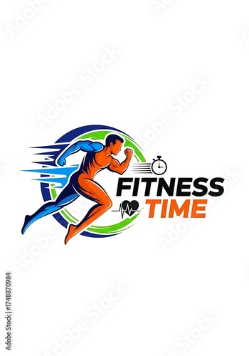Fitness Time - A Dynamic Logo for Health and Wellness.