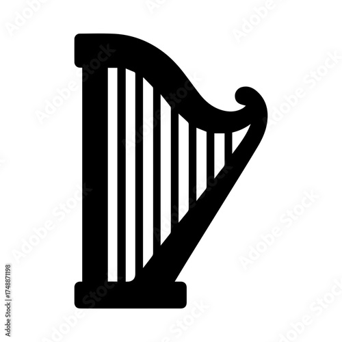 Harp icon with transparent background
