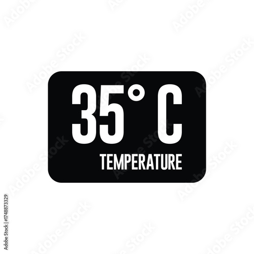 35° C, Temperature degrees celsius vector isolated on white background template