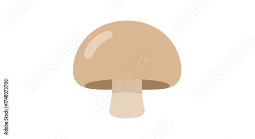 A simple, stylized illustration of a brown mushroom with a white stem against a white background.