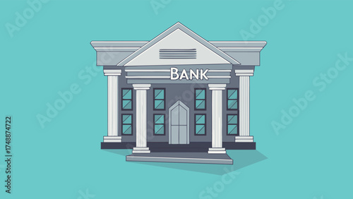 bank building vector illustration with flat design style

