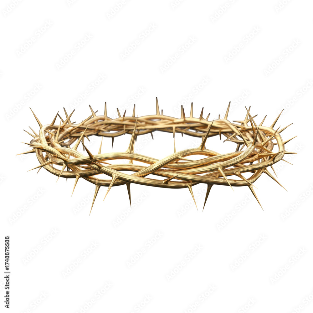 Obraz premium Crown of thorns isolated on transparent background for the easter season