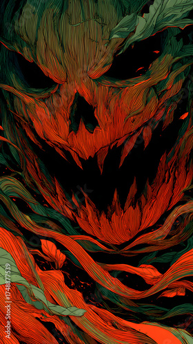 Spooky Halloween Pumpkin Background