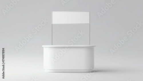 Wallpaper Mural Blank information promo booth isolated on white background. Vector exhibition table stand display. Empty kiosk mockup. Torontodigital.ca