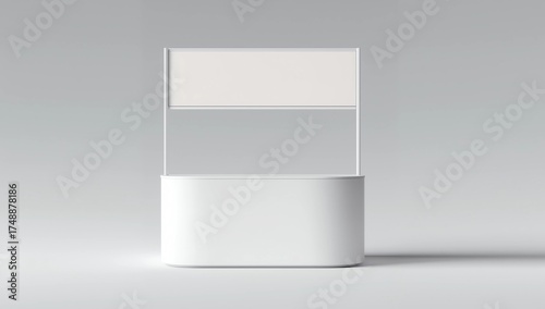Wallpaper Mural Blank information promo booth isolated on white background. Vector exhibition table stand display. Empty kiosk mockup. Torontodigital.ca