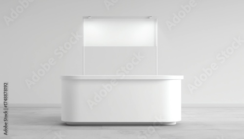 Wallpaper Mural Blank information promo booth isolated on white background. Vector exhibition table stand display. Empty kiosk mockup. Torontodigital.ca