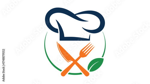 Chef's hat and utensils logo inspiring culinary creativity and delicious dining experiences