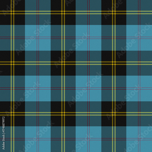 Black, Blue, Yellow, Red Tartan Weave Pattern - Tile
