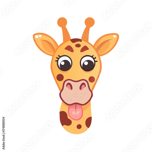 Funny Giraffe Sticking Out Tongue Closeup