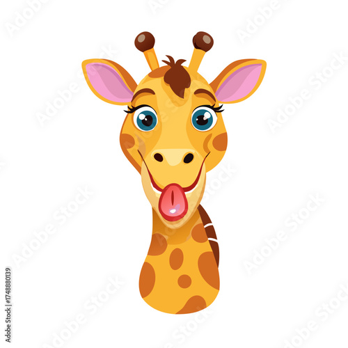 Funny Giraffe Sticking Out Tongue Closeup