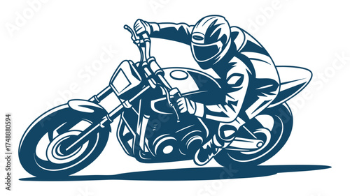 Dynamic motorcycle rider in action on a sleek sportbike capturing speed and thrill