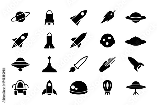 Collection of various space ships and planets