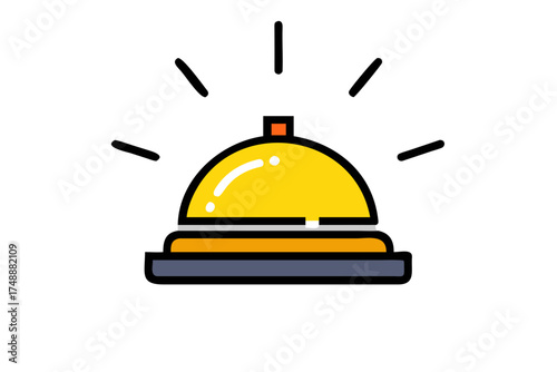 Golden reception bell with ringing effect