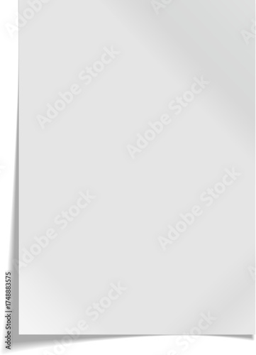 A4 paper with shadow on white background.
