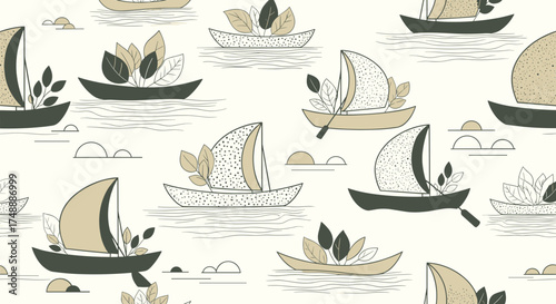 A charming collection of small boats sailing peacefully on the water.