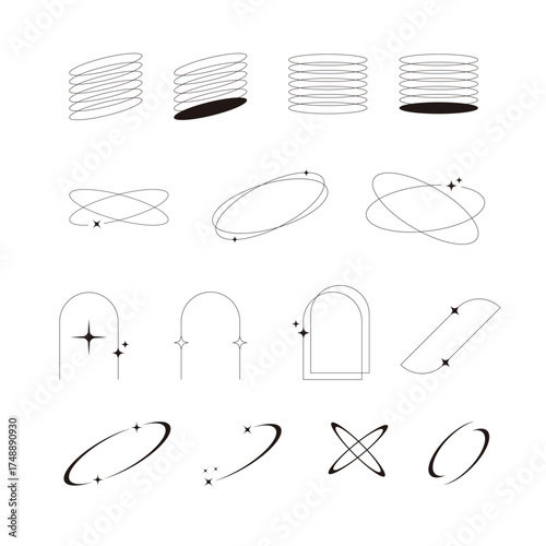 装飾ラインとフレームのデザインセット｜Decorative Line & Frame Design Set
