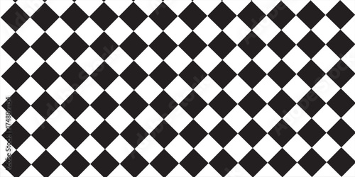 Black and white chess pattern. Checkerboard seamless vector illustration. Abstract checkered checkerboard for game. Grid geometric square shape. Race flag.