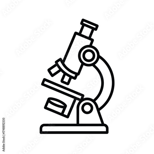 Simple outline illustration of a scientific microscope